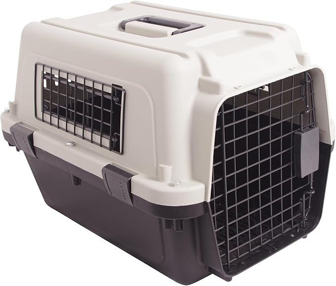 Plastic Dog/Cat Crate Portable Travelling Pet Kennel Without Wheel for Dogs/Cats, Small, Tan