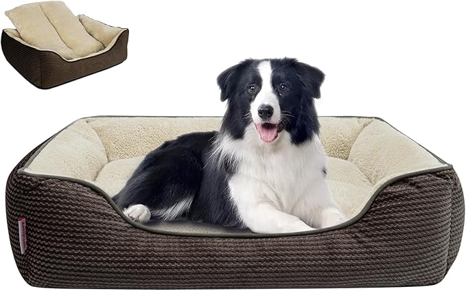 Miguel Dog Bed with Removable Cushion/Pillow for Medium Small Dogs 35 Inch