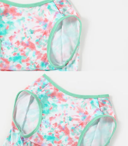 Dog Tie dye Sleeveless T Shirt Green Red Printed Dogs Vest Shirt Pajamas Breathable Stretchy Summer Clothes for Extra large Dog Boys Girls（3X-Large,Green）