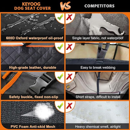 KEYOOG Dog Car Seat Cover 100% Waterproof