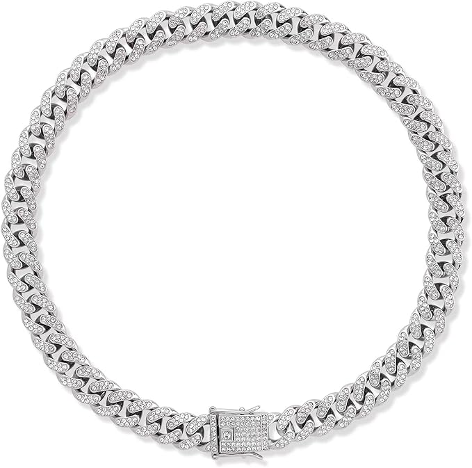 Dog Chain Silver Cuban Collars 22inch)