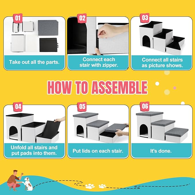 Dog Stairs for High Beds 22 inches(3