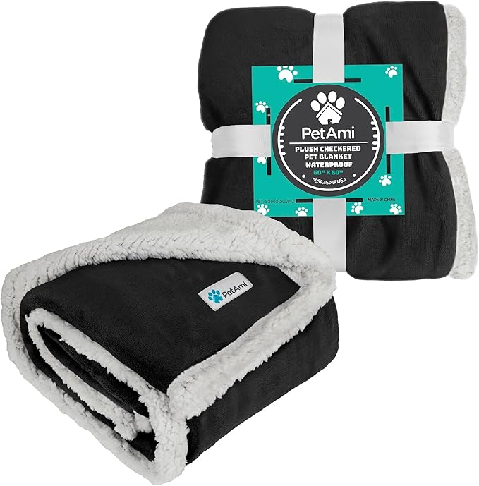PetAmi Waterproof Dog Blanket for Small Medium Dog 29x40 Black