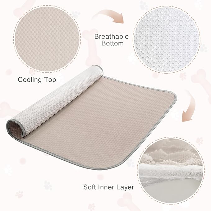 Summer Dog Cooling Mat Washable Ice Silk Self Cool Pad for Small Medium Large Dogs and Cats 59x40in)