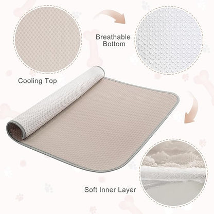 Summer Dog Cooling Mat Washable Ice Silk Self Cool Pad for Small Medium Large Dogs and Cats 59x40in)