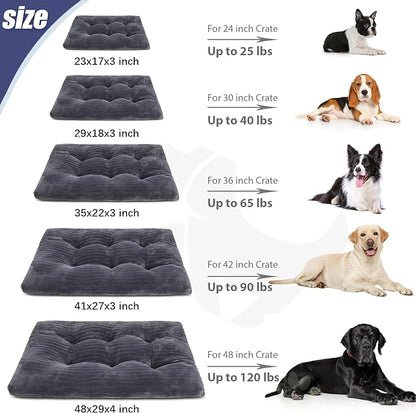Dog Crate Bed Washable Dog Beds for Extra Large Dogs Deluxe Thick Flannel Fluffy Comfy Kennel Pad Anti-Slip & Anti-Scratch Pet Sleeping Mat 41 x 27 Inch,