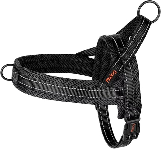 Didog Soft Mesh Padded Dog Vest Harness, Escape Proof/Quick Fit Reflective Dog Strap Harness,Easy for Walking Training (S:Chest 18-22", Mesh-Black)