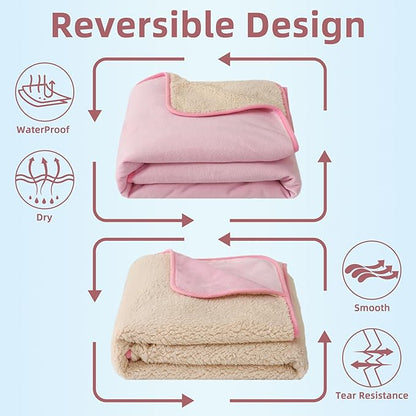 DaysU Waterproof Dog Blanket for Small Dogs 40"x50" Pink