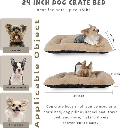 Dog Crate Bed 24 x 18 Washable 25 lbs