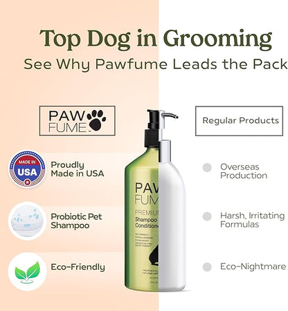 Pawfume Dog Shampoo and Conditioner – Hypoallergenic Dog Shampoo for Smelly Dogs – Best Dog Shampoos & Conditioners – Probiotic Pet Shampoo for Dogs – Best Dog Shampoo for Puppies (Show Dog, 4-Pack)