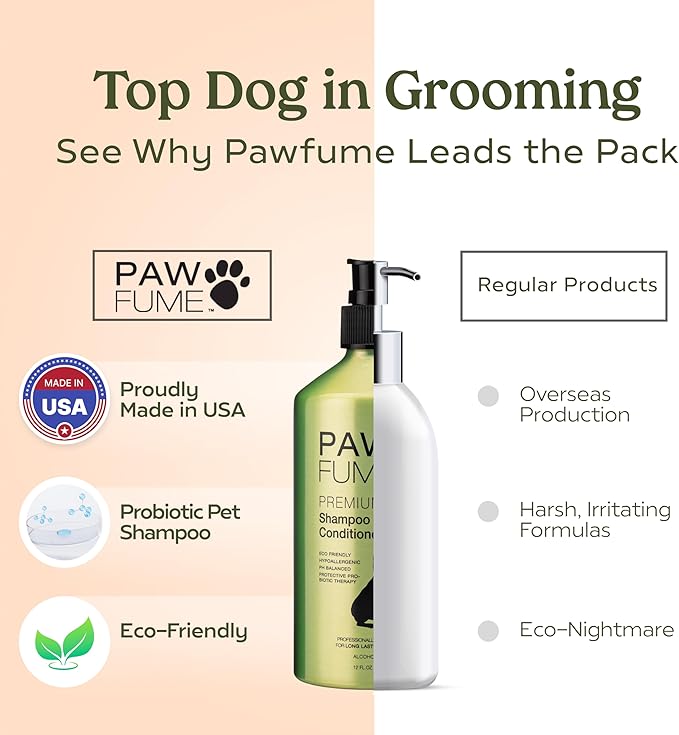 Pawfume Dog Shampoo and Conditioner – Hypoallergenic Dog Shampoo for Smelly Dogs – Best Dog Shampoos & Conditioners – Probiotic Pet Shampoo for Dogs – Best Dog Shampoo for Puppies (Show Dog, 2-Pack)