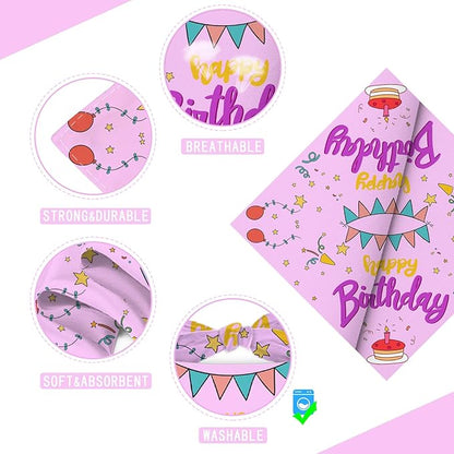 Happy Birthday Dog Bandana Washable Pets Scarf Triangle Adjustable Handkerchief