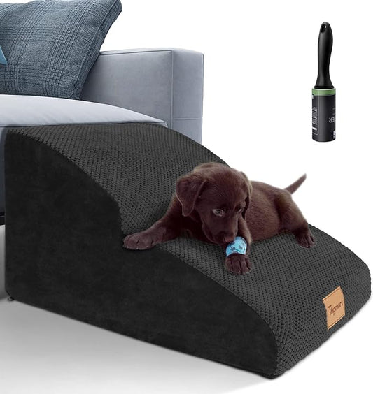 Topmart High Density Extended Foam Dog Ramp&Steps 2 Tiers 11.8" High,Non-Slip