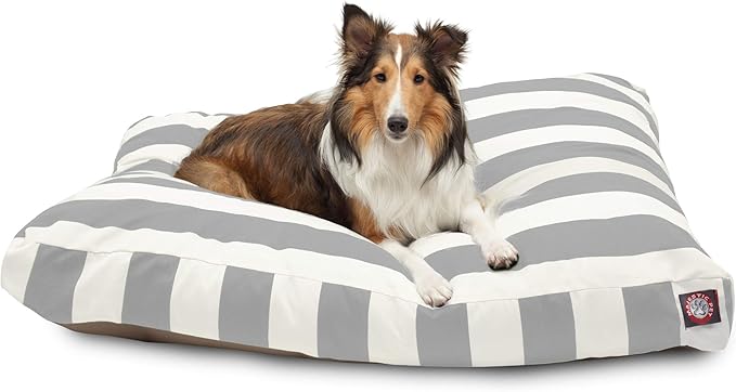 Majestic Pet Rectangle Large Dog Bed Washable – Non Slip Comfy Pet Bed – Dog Crate Bed with Removable Washable Cover – Dog Kennel Bed for Sleeping 44x36x5 Inch