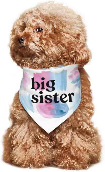 Big Sister Dog Bandana,Baby Announcement Dog Bandana,Gender Reveal,Pet Scarf, Pet Accessories for Photo Props Accessories (Color block)