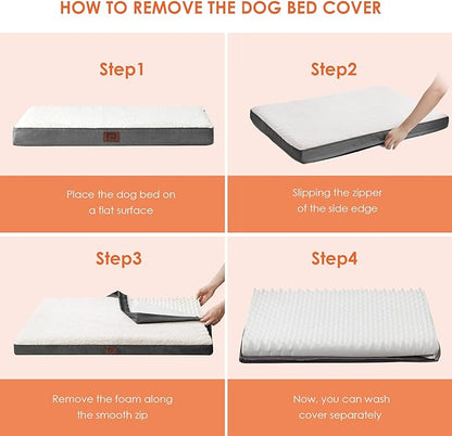 EHEYCIGA Orthopedic XL Dog Beds for Extra Large Dogs with Removable Washable Cover for Crate 41x27