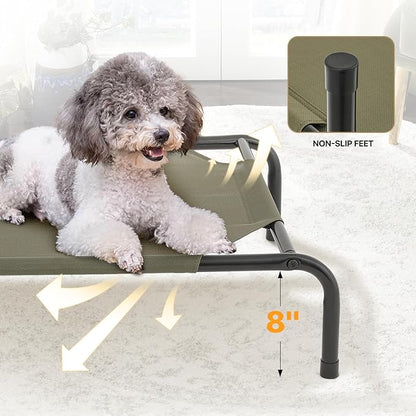 MoNiBloom Elevated Dog Bed Cooling Raised Ped Bed Portable Dog Cot for Camping or Beach 35 Inches