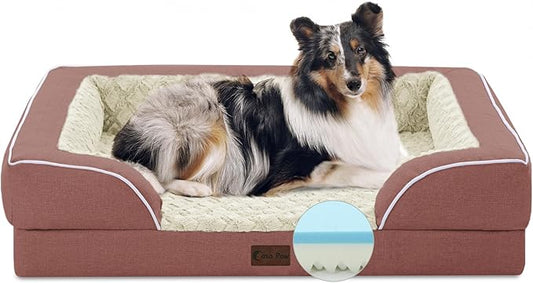 Memory Foam Large Dog Bed with Bolsters