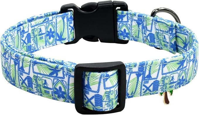 Flower Patterns Dog Collar with Accessories