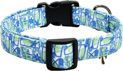 Flower Patterns Dog Collar with Accessories