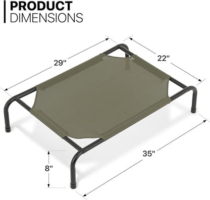 MoNiBloom Elevated Dog Bed Cooling Raised Ped Bed Portable Dog Cot for Camping or Beach 35 Inches