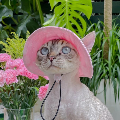 Pet hat with Ear Holes Sunscreen Baseball Cap Suitable for Small and Medium-Sized Dogs Outdoor Climbing hat in Summer Pet Products (Small