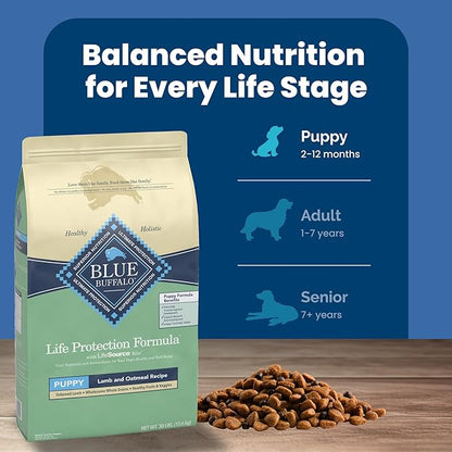 Blue Buffalo Life Protection Formula Natural Puppy Dry Dog Food, Lamb and Oatmeal 30-lb