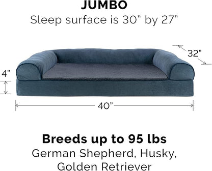 Furhaven Orthopedic Dog Bed for Large Dogs w/ Removable Bolsters & Washable Cover 95 lbs