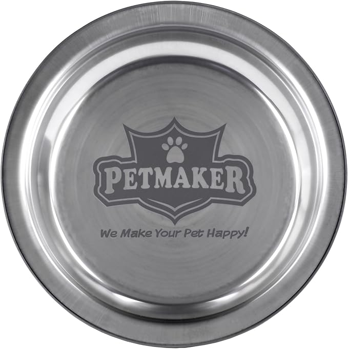 Set of 2 Stainless-Steel Dog Bowls - Cage, Kennel, and Crate Hanging Pet Bowls for Food and Water - 20oz Each and Dishwasher Safe by PETMAKER,Silver