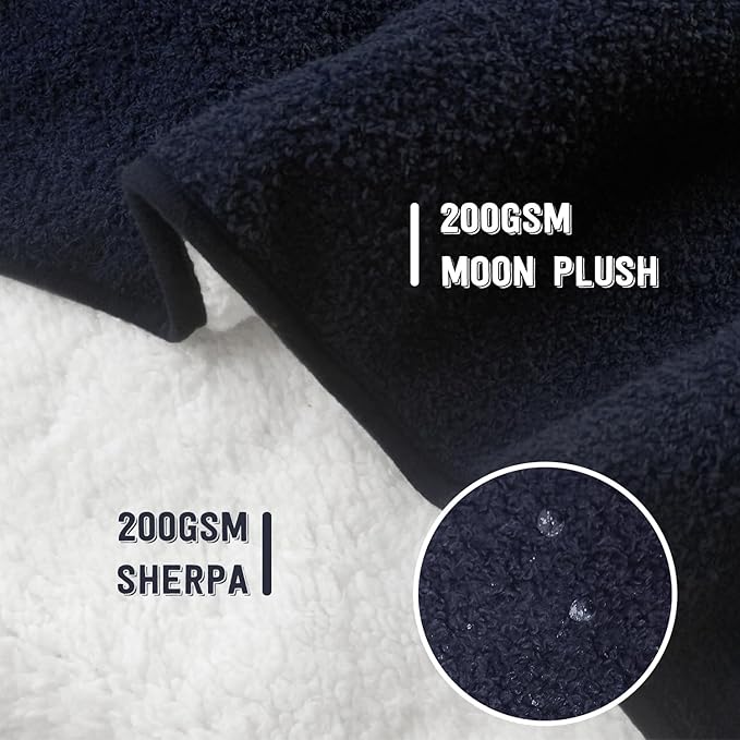 Waterproof Blanket, Throw Blanket for Bed Intimacy Squirt Pleasure, Large Dog Pet Blankets Couch Sofa Protector, Blanket for Adults Dogs Cats, Water Resistant Pee Stain Proof, Navy, 60" x 80"