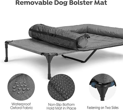 Veehoo Cooling Elevated Dog Bed + Waterproof Removable Pillow-Top Mat