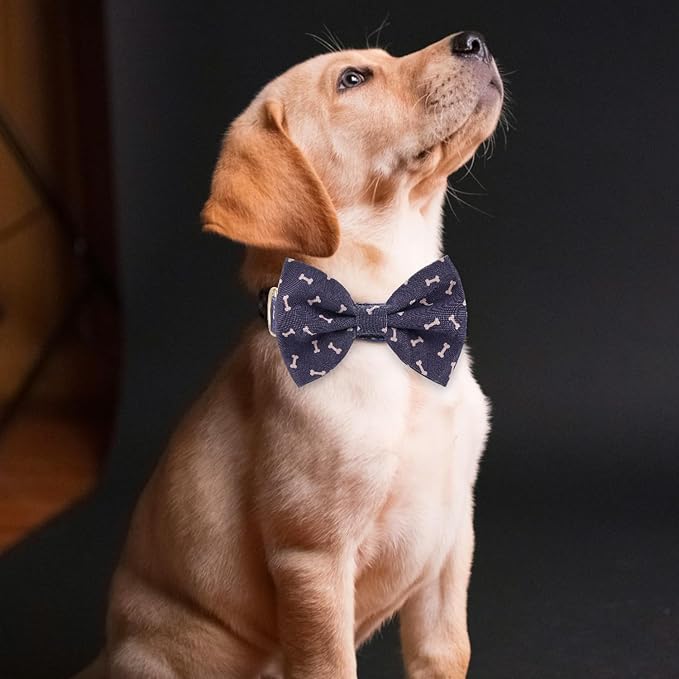 Adjustable Pet Bow Tie and Dog Collar for Small Medium Large Dogs