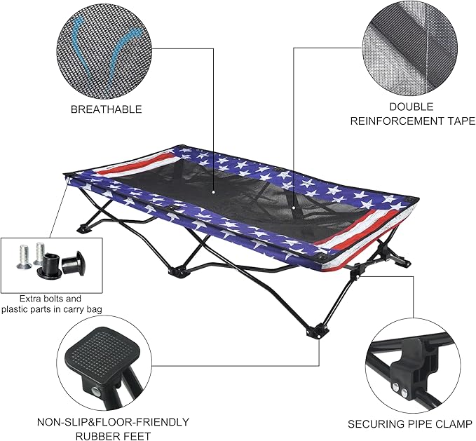 Folding Outdoor Raised Elevated Cooling Dog Cot Beds for Large Dogs 47 Inches
