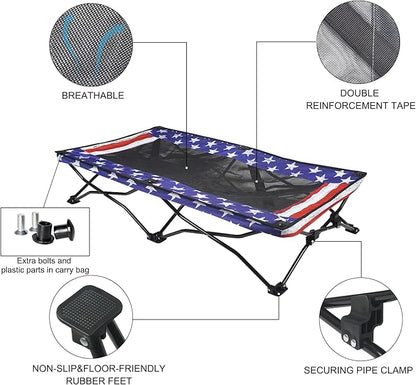 Folding Outdoor Raised Elevated Cooling Dog Cot Beds for Large Dogs 47 Inches