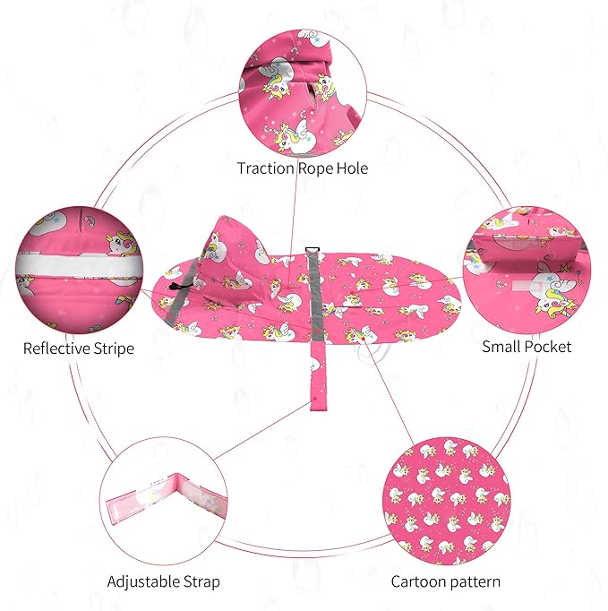 NACOCO Large Dog Raincoat Adjustable