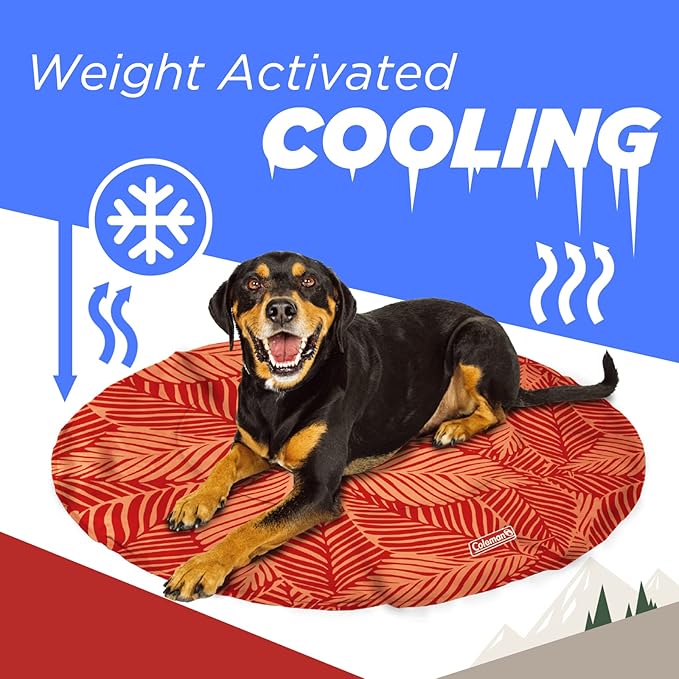 Coleman Round Reversible Cooling Pet Mat 36", Red