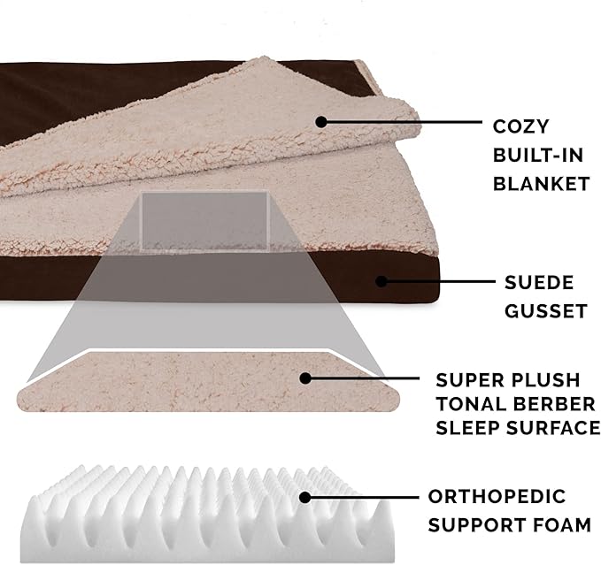 Furhaven Orthopedic Dog Bed for Large/Medium Dogs w/ Removable Washable Cover 55 lbs
