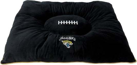 NFL PET Bed - Jacksonville Jaguars Soft & Cozy Plush Pillow Bed. - Football Dog Bed. Cuddle, Warm Sports Mattress Bed for Cats & Dogs