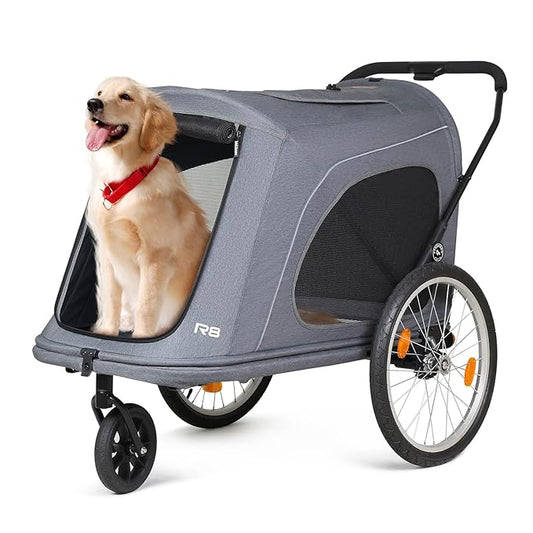 R8 Extra Large Foldable Pet Stroller 100 lbs,