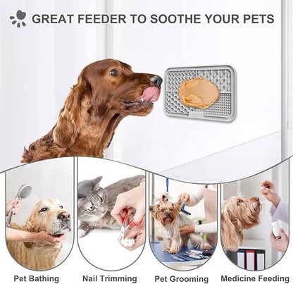 Licking Mat for Dogs & Cats 2 Pack, Slow Feeder Lick Pat for Large Dogs and Puppies, Anxiety Relief Dog Toys Feeding Mat for Butter Yogurt Peanut, Pets Bathing Grooming Training Mat (9.9'' × 6'')