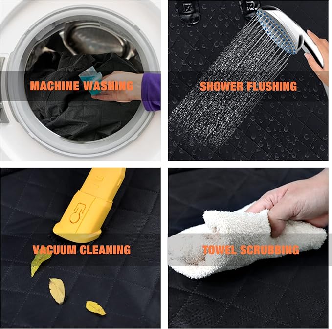 IVY&LANE Dog Car Seat Cover for Dogs 100% Waterproof 600D Scratchproof Sedans(Black,54"×58")