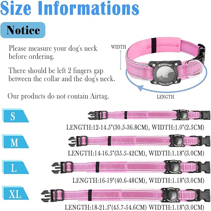 AirTag Dog Collar 100% Waterproof
