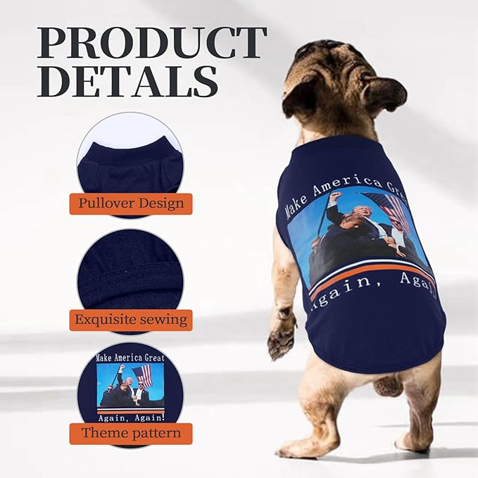 Dog Shirts for Medium Dogs Boy -Navy Blue