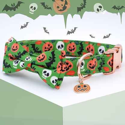 Faygarsle Bow Tie Halloween Fall Dog Collar