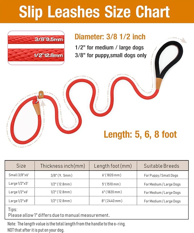 lynxking Dog Leash Slip Lead 5 6 8