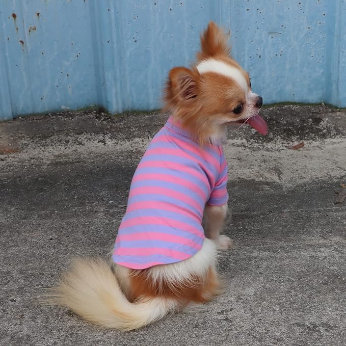 LOPHIPETS 100% Breathable Cotton Striped Dog Tee Shirt