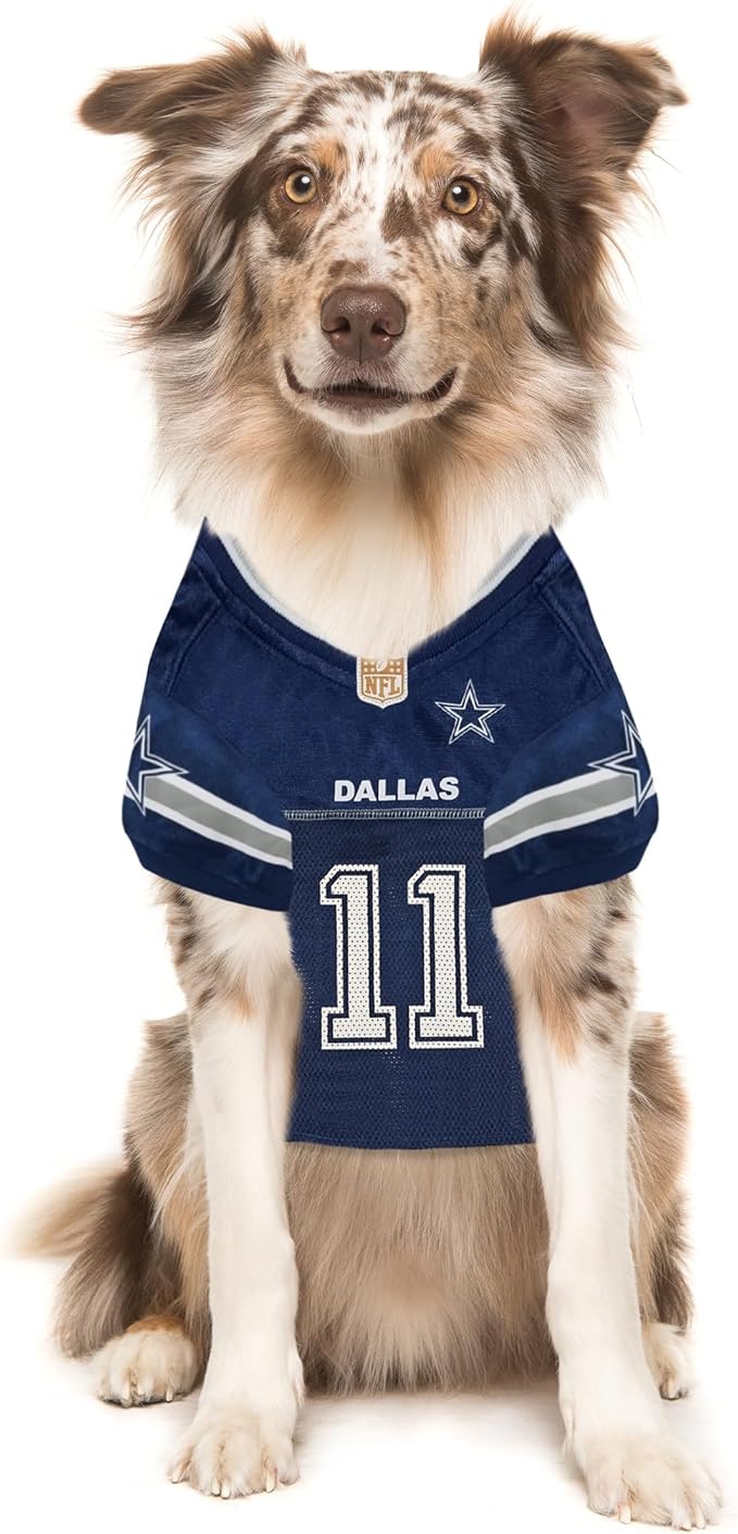 NFLPA Micah Parsons PET Jersey, NFL Dog Shirt, Size X-Small, Dallas Cowboys Mesh Jersey for Dogs