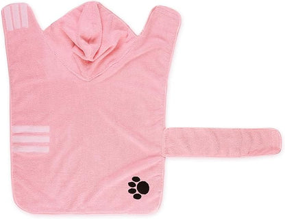 Bone Dry Pet Robe Collection Embroidered Absorbent Microfiber Bath Robe with Adjustable Closure