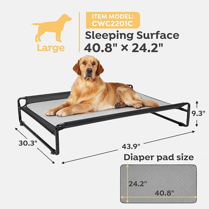Veehoo Elevated Dog Bed with Washable Dog Pee Pads 100% Waterproof CWC2201CCP