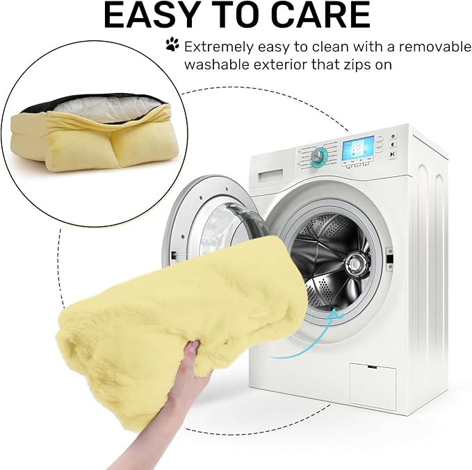 Hollypet Fluffy Plush Pet Sofa Soft Calming Pet Sofa Beds for Medium Small Cats and Dogs